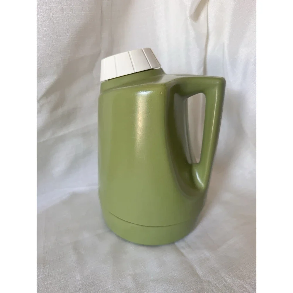 Thermos Brand Vintage 1970s Set Ice Bucket & Food Beverage Jug Avocado Green